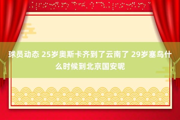 球员动态 25岁奥斯卡齐到了云南了 29岁塞鸟什么时候到北京国安呢